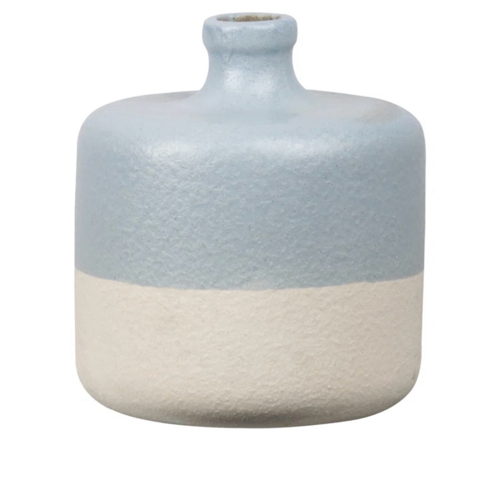 Modern Two-Tone Ceramic Vase – Minimalist Textured Design